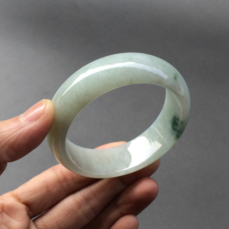 糯冰种飘花手镯（54.5mm）