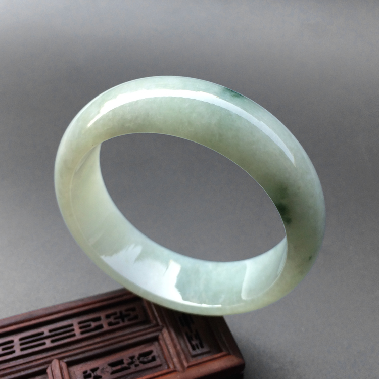 糯冰种飘花手镯（54.5mm）