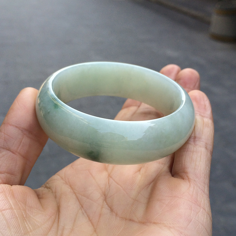 糯冰种飘花手镯（54.5mm）
