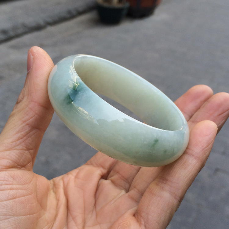 糯冰种飘花手镯（54.5mm）