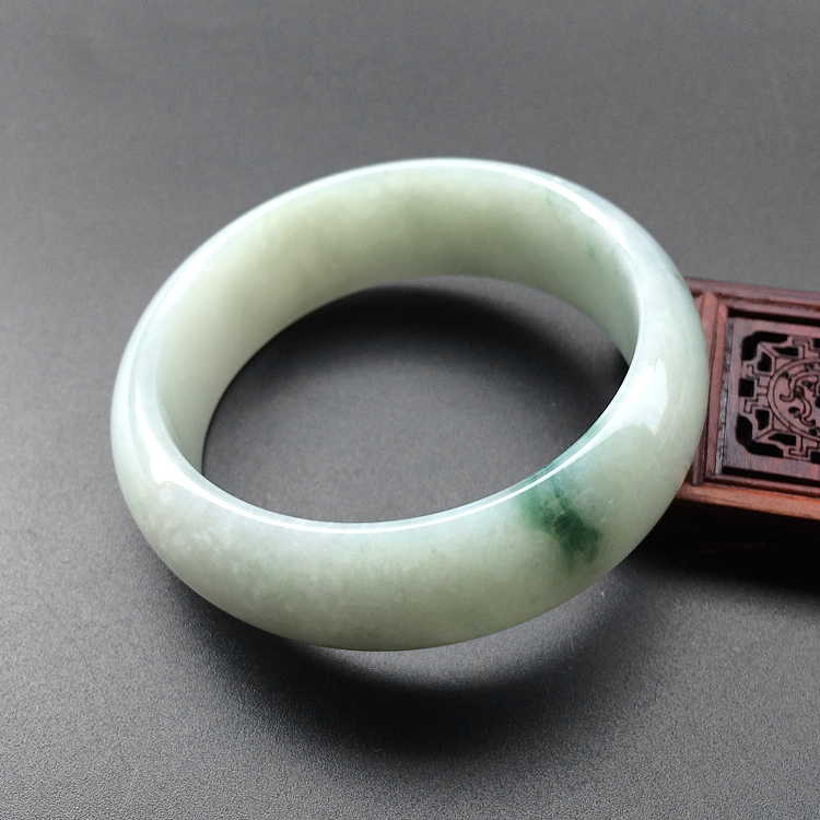 糯冰种飘花手镯（54.5mm）