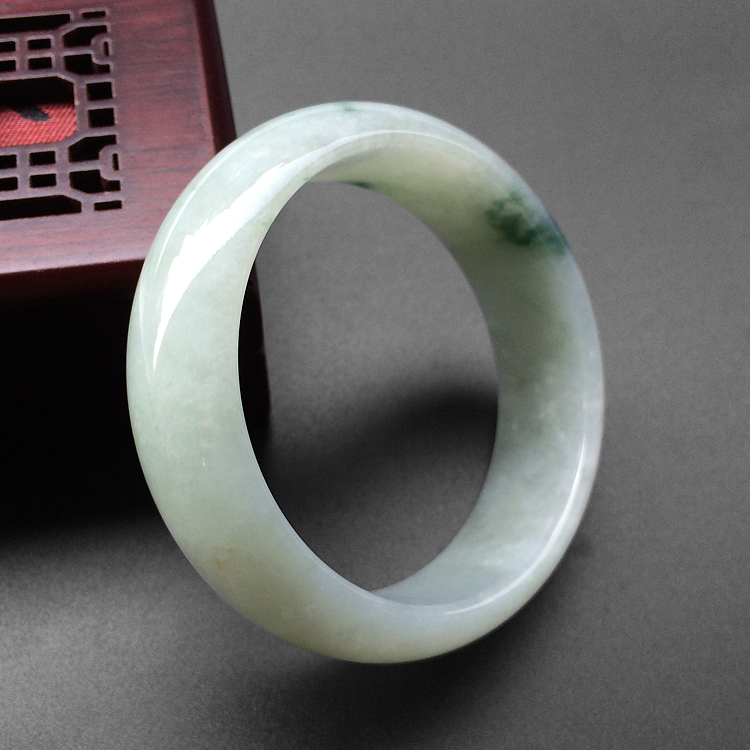 糯冰种飘花手镯（54.5mm）