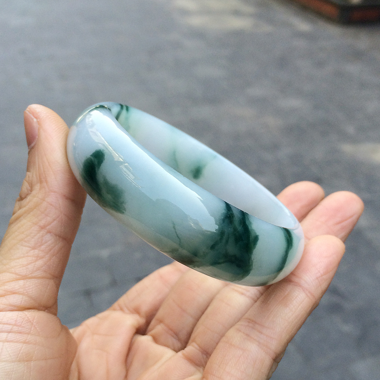 (超值推荐)糯冰种飘花手镯（一对）