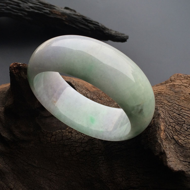 糯冰种春带彩手镯（56.5mm）