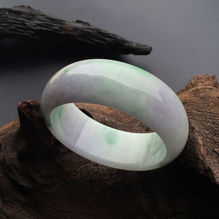 糯冰种春带彩手镯（56.5mm）