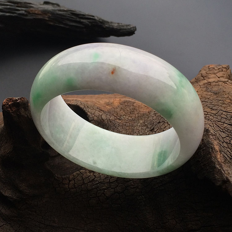 糯冰种春带彩手镯（56.5mm）