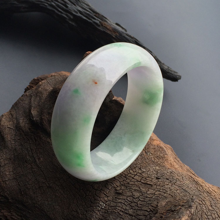糯冰种春带彩手镯（56.5mm）
