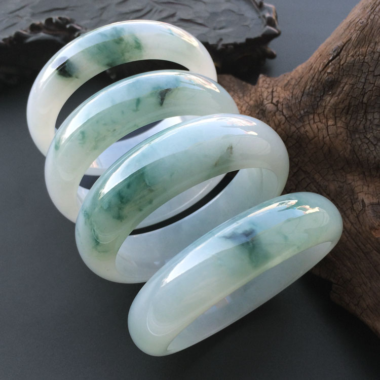 糯冰种飘花手镯（一批走）（58.5mm/57.5mm/57.7mm）