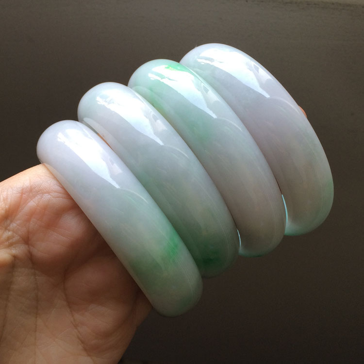 (超值推荐)糯冰种飘翠手镯（一批走）（59.1mm/58.5mm/58.2mm）