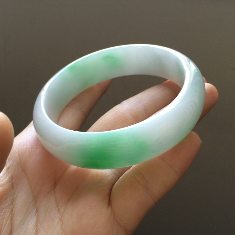 (超值推荐)糯冰种飘翠手镯（一批走）（59.1mm/58.5mm/58.2mm）