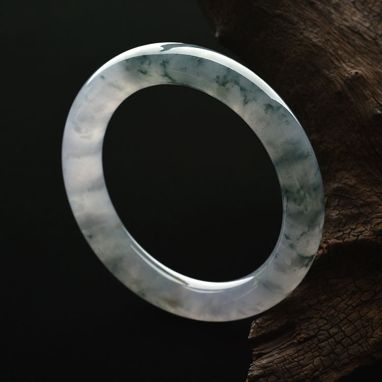 （超值推荐）冰种紫罗兰飘花圆条手镯（56.1mm）