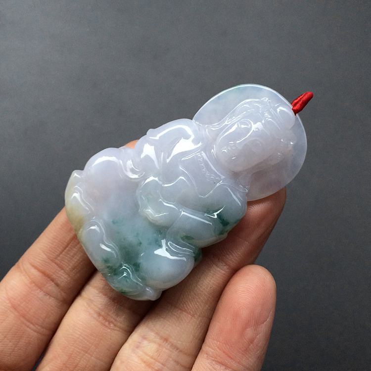 (超值推荐)糯冰种飘花观音挂件