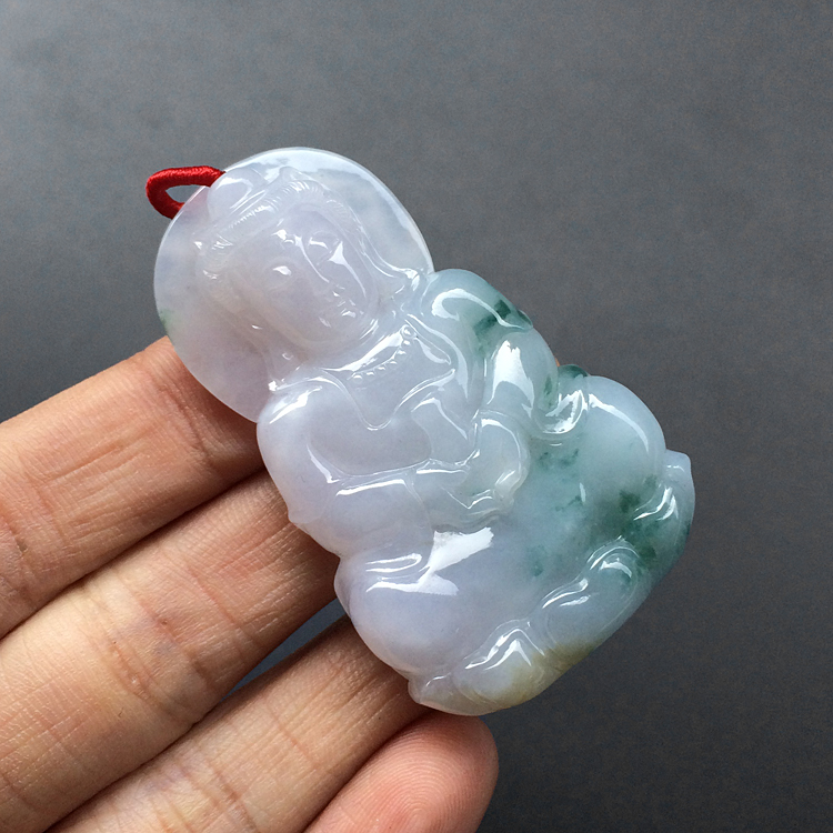 (超值推荐)糯冰种飘花观音挂件