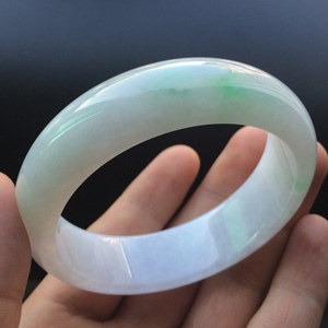 糯冰种春带彩手镯(56.5mm)