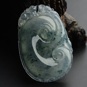 冰种飘花如意挂件