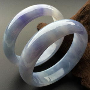 (超值推荐)糯冰种紫罗兰手镯（一对）（59.8mm/58.7mm）