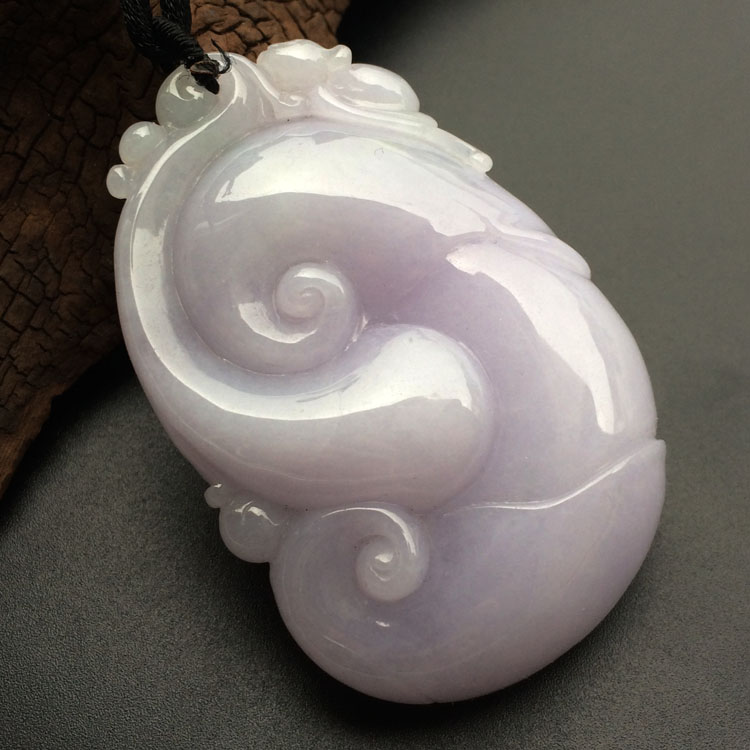 糯冰种紫罗兰如意挂件