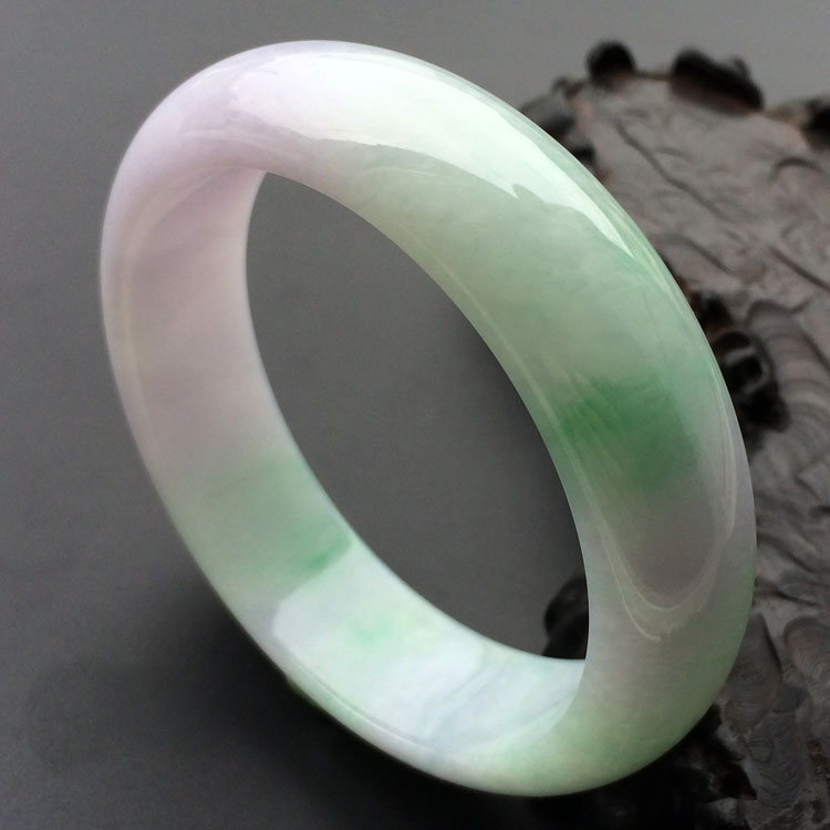 糯冰种春带彩手镯(59.3mm)