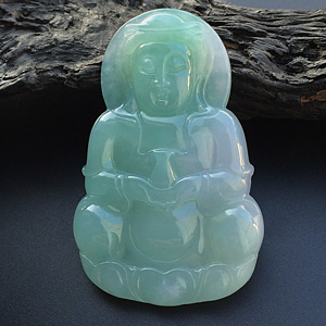糯冰种晴水观音挂件
