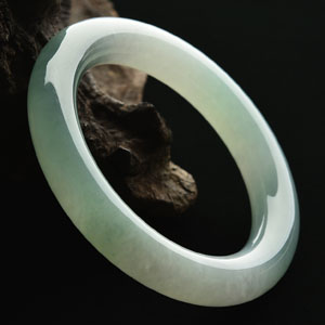 糯冰种晴水圆条手镯（56.5mm）