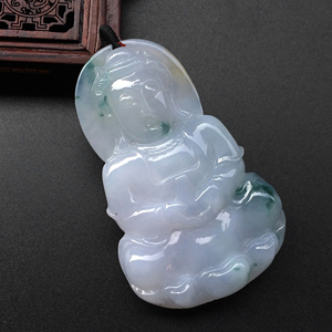 (超值推荐)糯冰种飘花观音挂件