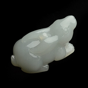 糯冰种晴水玉兔挂件