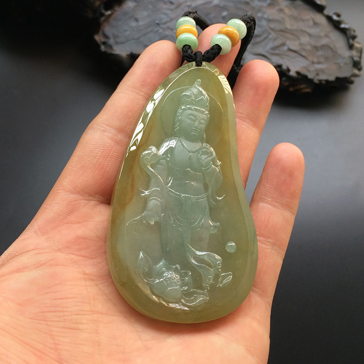 (超值推荐)糯冰种晴水站观音挂件