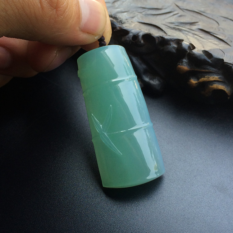 糯冰种绿晴水节节高挂件