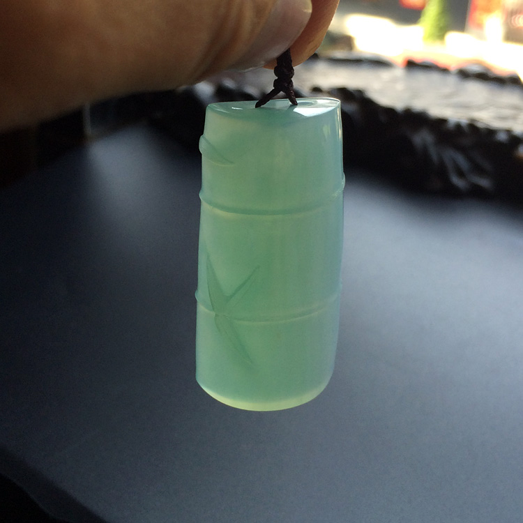 糯冰种绿晴水节节高挂件
