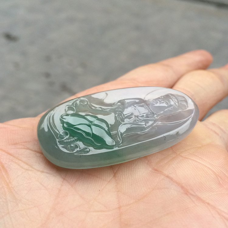 (超值推荐)冰种飘翠莲花观音挂件
