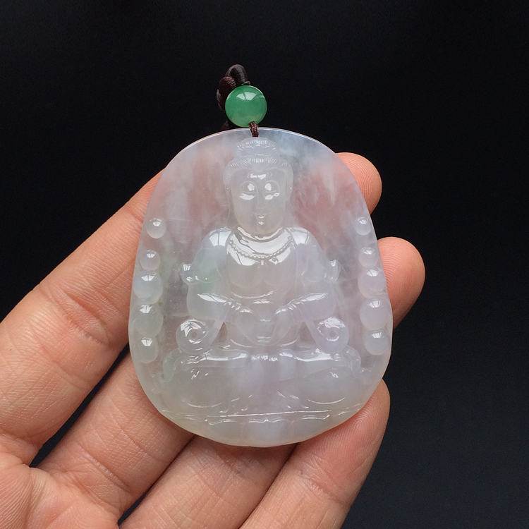 (超值推荐)冰种淡晴水莲花观音挂件