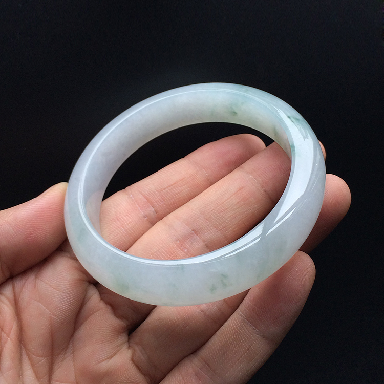 (超值推荐)糯冰种飘花手镯（57.2mm)