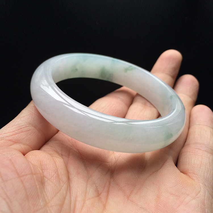 (超值推荐)糯冰种飘花手镯（57.2mm)