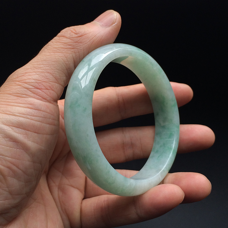 (超值推荐)糯冰种飘花手镯(59.1mm）