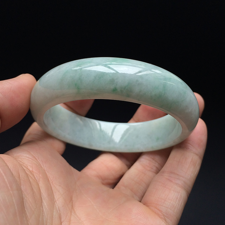 (超值推荐)糯冰种飘花手镯(59.1mm）