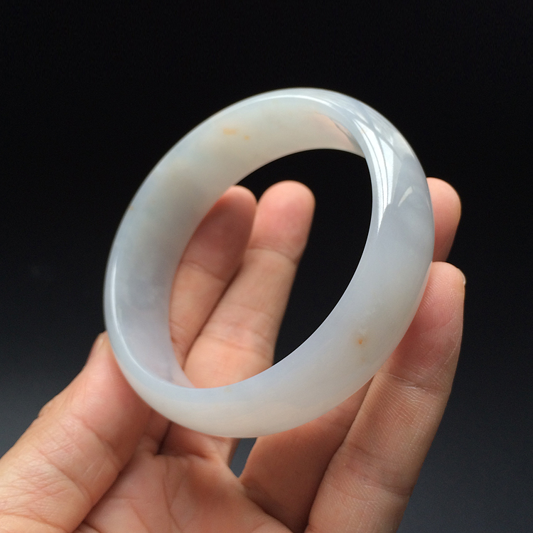 (超值推荐)糯冰种晴水飘红花手镯(59.8mm)