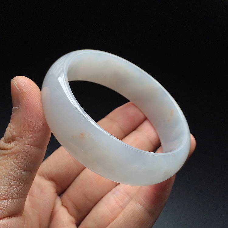 (超值推荐)糯冰种晴水飘红花手镯(59.8mm)