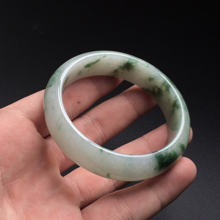 (超级推荐)糯冰种飘花手镯(57.8mm）
