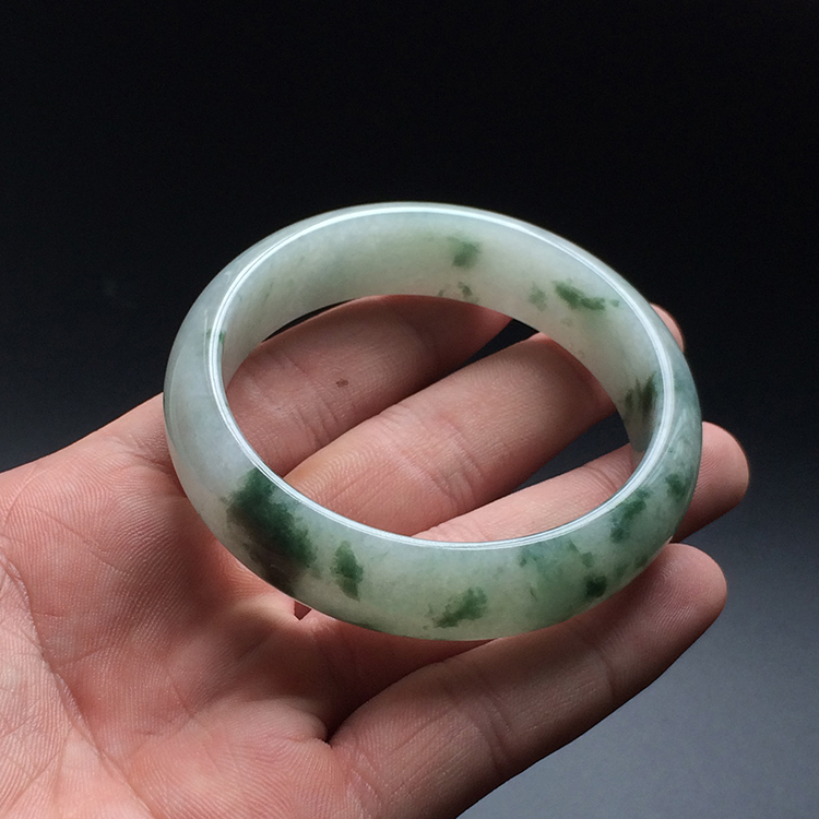 (超级推荐)糯冰种飘花手镯(57.8mm）