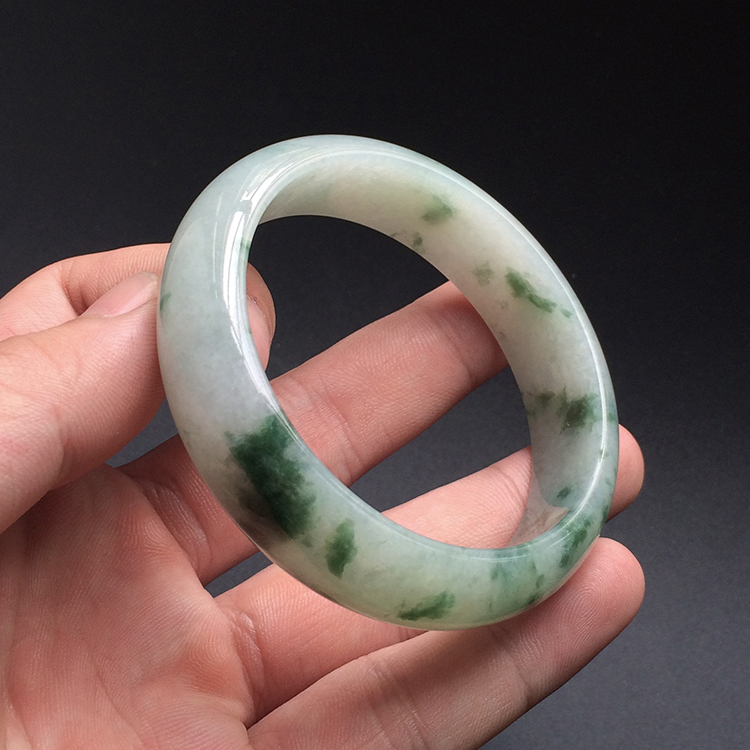 (超级推荐)糯冰种飘花手镯(57.8mm）