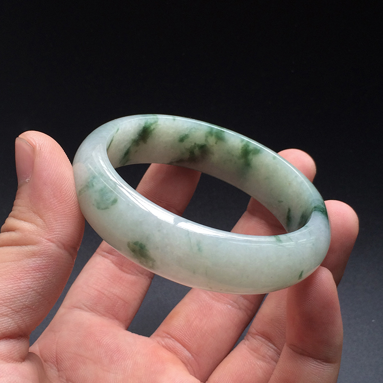 (超级推荐)糯冰种飘花手镯(57.8mm）