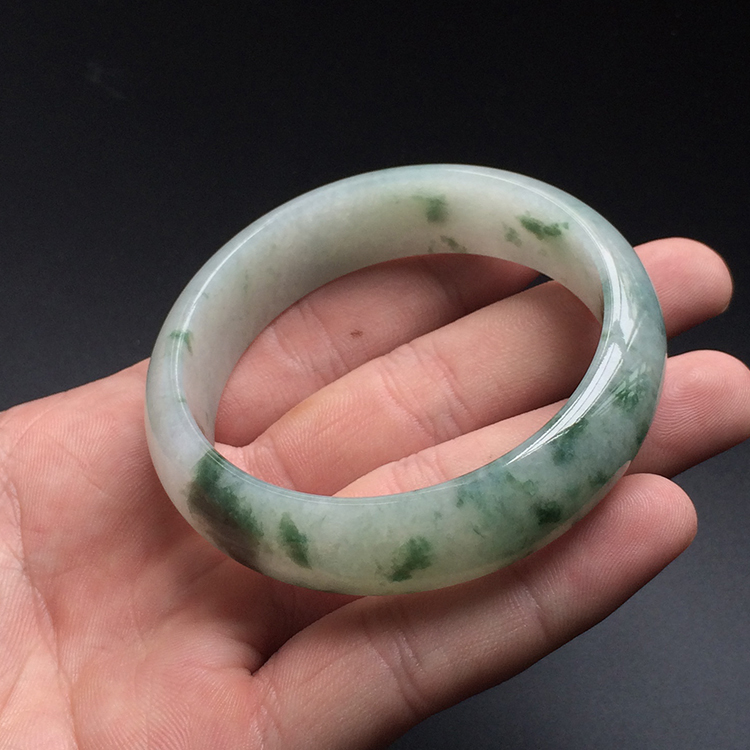 (超级推荐)糯冰种飘花手镯(57.8mm）
