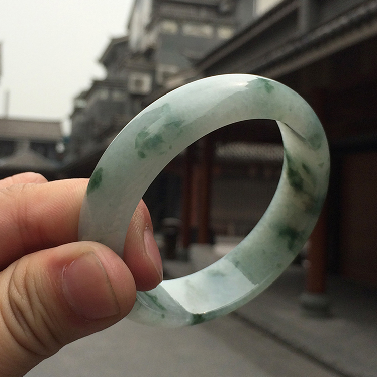 (超级推荐)糯冰种飘花手镯(57.8mm）