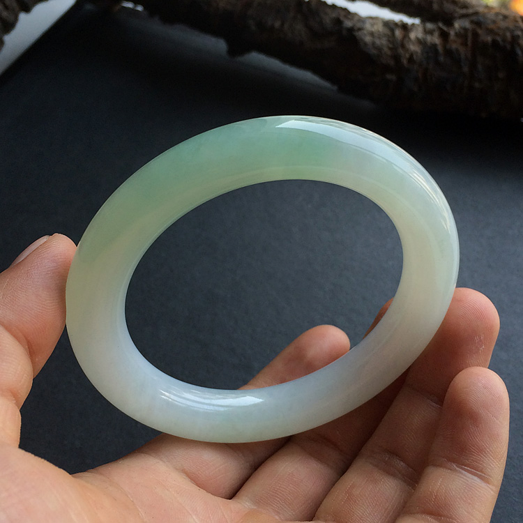 糯冰种晴水圆条手镯(58.1mm)(单价)
