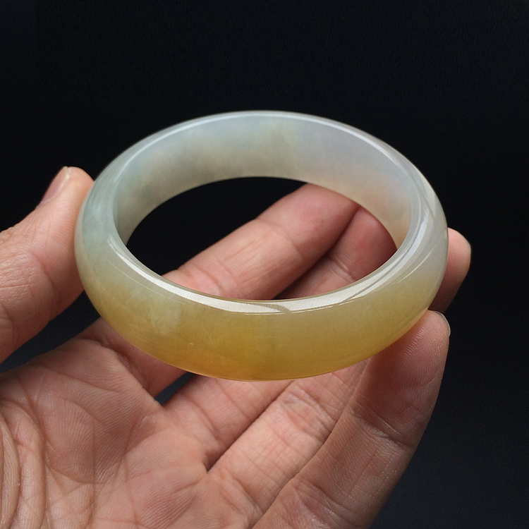 (超值推荐)糯冰种黄翡手镯(54.3mm)