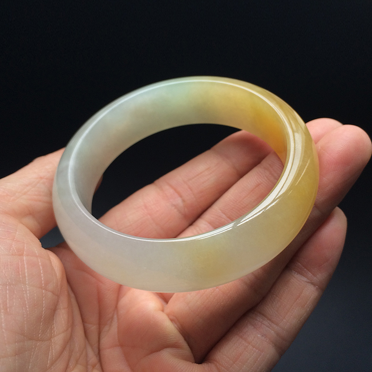 (超值推荐)糯冰种黄翡手镯(54.3mm)