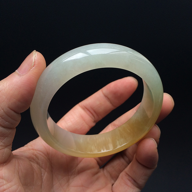 (超值推荐)糯冰种黄翡手镯(54.3mm)