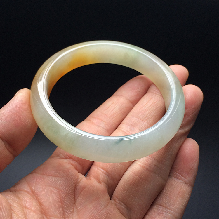 (超值推荐)糯冰种黄翡手镯(57.2mm)
