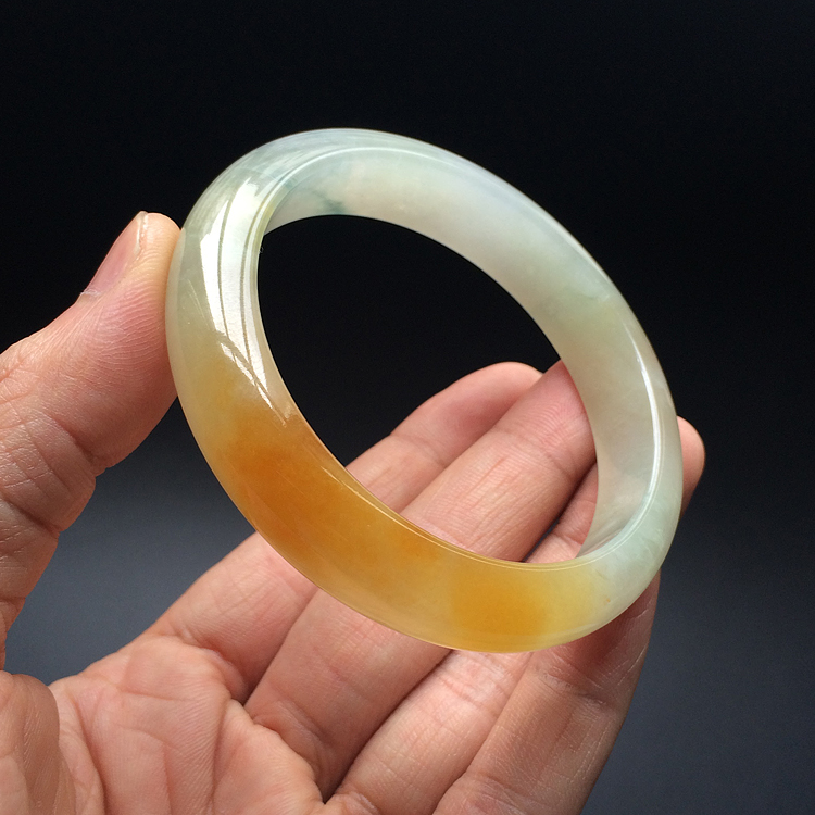 (超值推荐)糯冰种黄翡手镯(57.2mm)
