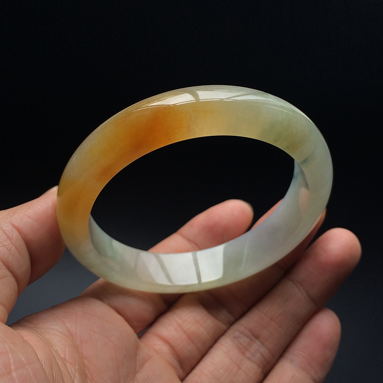 (超值推荐)糯冰种黄翡手镯(57.2mm)